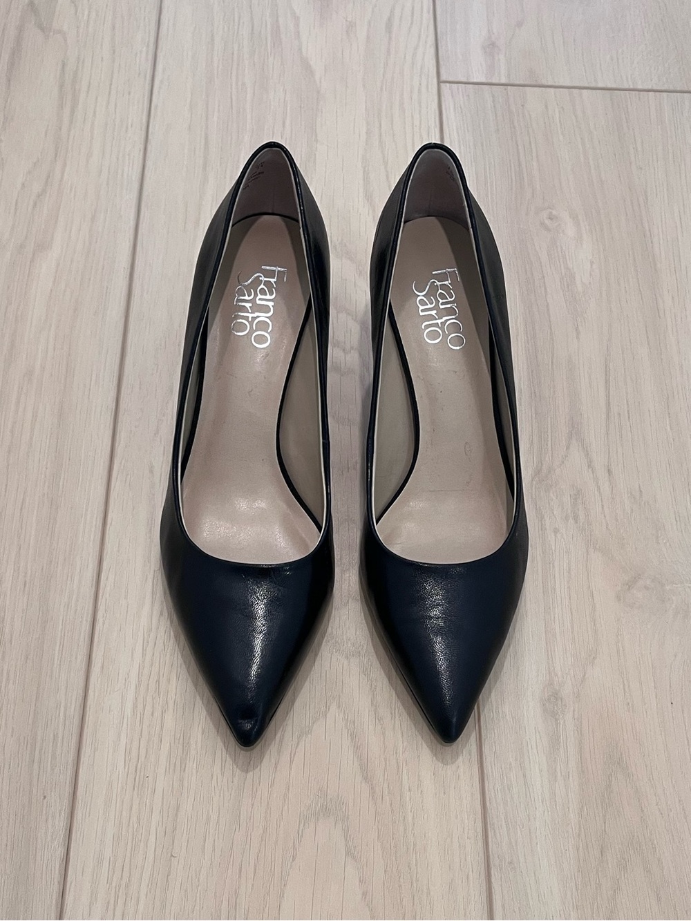 Franco Sarto Black Pointed Toe Pumps